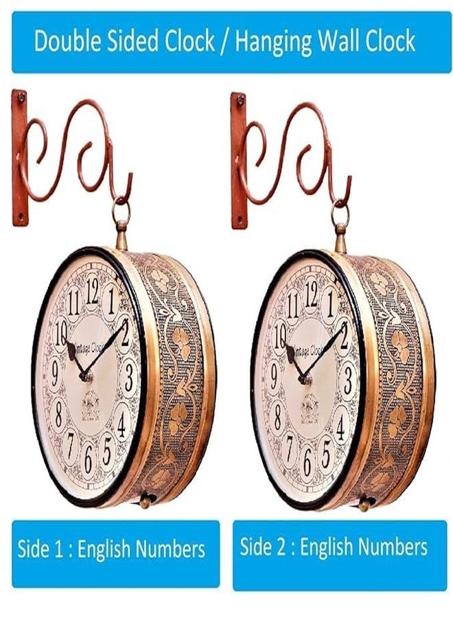 Vipron Double Sided Wall Clock - 8 Inch Vintage Railway Station Clock - Antique Station Clock for Home, Office, Café, Restaurant, Hotel & Shop Décor | Classic Retro Design - Image 5